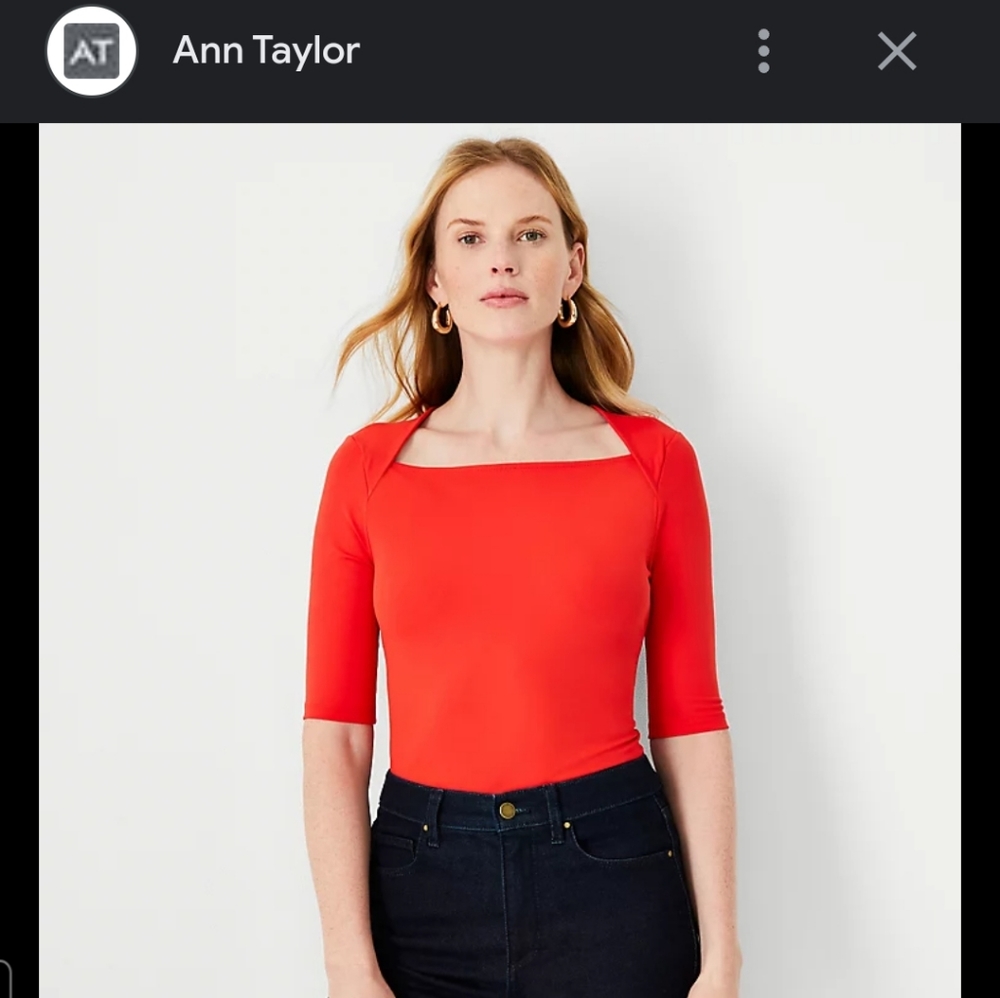 Ann Taylor Envelope Top in Red